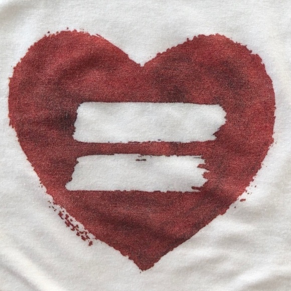 Equality PRIDE heart white red tank crop top small - Picture 2 of 4